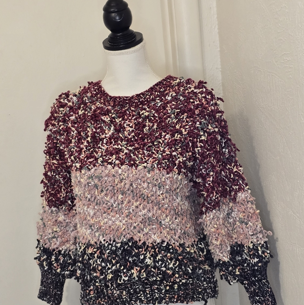 White Ginger Multicolor Textured Women's Sweater Size XS